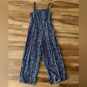 Old Navy Navy Floral Jumpsuit